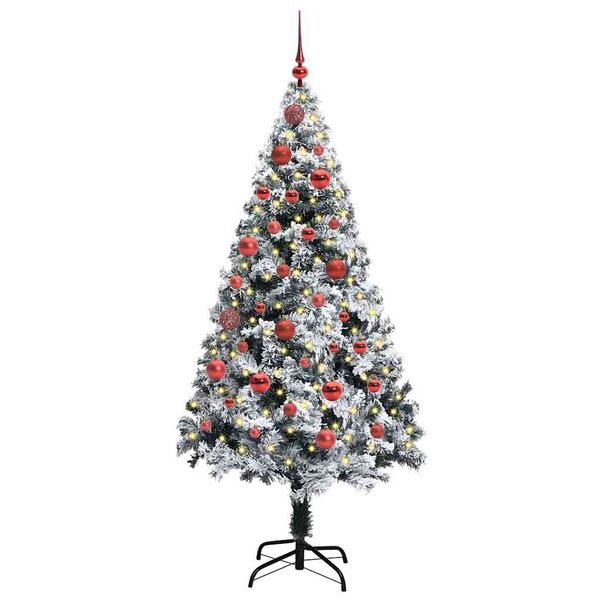 vidaXL Künstlicher Weihnachtsbaum mit 150 LEDs mit Ständer Weiß 150 cm