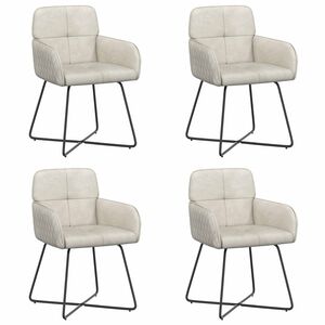vidaXL Esszimmerst&uuml;hle 4 stk. Samt Creme 59 x 56,5 x 86 cm