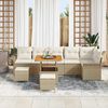 vidaXL Garten-Sofa-Set mit Kissen mit Speicher 9 pcs Beige und Creme