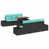 vidaXL Garten-Sofa-Set 7 stk. Schwarz Poly Rattan