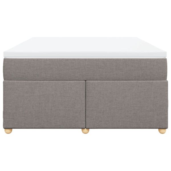 vidaXL Boxspringbett mit Matratze Taupe 160x200 cm Stoff