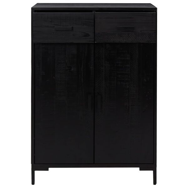 vidaXL Schuhschrank Schwarz 75x40x110 cm Massivholz Kiefer