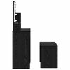 vidaXL LED Schminktisch Set 2 pcs Schwarz Eichen-Optik Holzwerkstoff