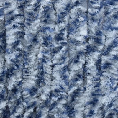 vidaXL Insektenschutz-Vorhang Blau, Weiß und Silbern 56x185cm Chenille