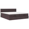 vidaXL Ottoman-Bett mit Matratzen Dunkelbraun 160x200 cm Stoff