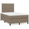 vidaXL Boxspringbett mit Matratze & LED Taupe 120x190 cm Stoff