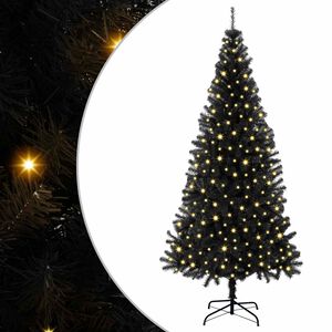 vidaXL Weihnachtsbaum mit 300 LEDs mit St&auml;nder Schwarz 180 cm PVC