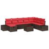vidaXL Gartensofa-set 9 stk. Braun Poly-Rattan