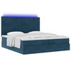 vidaXL Ottoman-Bett mit Matratzen & LED Dunkelblau 200x200 cm Samt