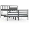 vidaXL Massivholzbett Grau 135x190 cm