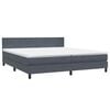 vidaXL Boxspringbett mit Matratze Dunkelgrau 180x220 cm Samt