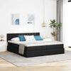 vidaXL Bett mit LED-Lichtleisten Schwarz 180 x 200 cm Stoff