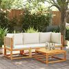 vidaXL 3-tlg. Gartensofa-Set mit Kissen Holz Akazie & Rattan
