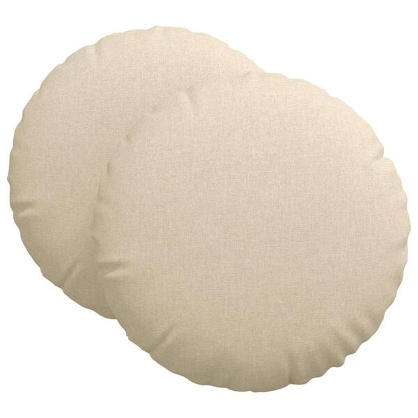 vidaXL Sitzkissen 2 pcs Creme &Oslash;80 x 29 cm Stoff