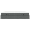 vidaXL Bettgestell mit Matratze mit Matratze 2 pcs Dunkelgrau Stoff