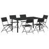 vidaXL Garten Essgruppe 7 pcs Schwarz Pulverbeschichteter Stahl