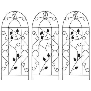 vidaXL Rankgitter 3 Stk. Schwarz 40&times;100 cm Eisen