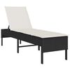 vidaXL Sonnenliege mit Auflage Schwarz 55x200x44 cm Poly Rattan