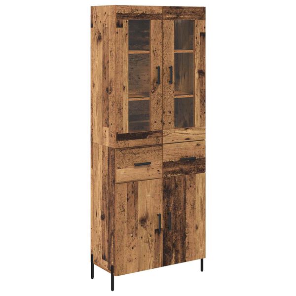 vidaXL Highboard Wandmontiert Altholz 69,5 x 34 x 180 cm Holzwerkstoff