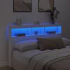 vidaXL LED-Kopfteil mit Ablagen Wei&szlig; 160x17x102 cm