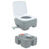 vidaXL Camping-Toilette Grau und Weiß 41,5 x 36,5 x 37,5 cm