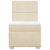 vidaXL Boxspringbett mit Matratze Creme 80x200 cm Stoff