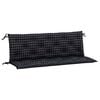 vidaXL Gartenbank-Auflagen 2 Stk. Schwarz Karomuster 150x50x7 cm Stoff