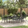 vidaXL Garten Essgruppe 7 pcs Schwarz Poly-Rattan