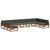 vidaXL Outdoor-Sofagarnitur mit Kissen 10 pcs Natur und Anthrazit