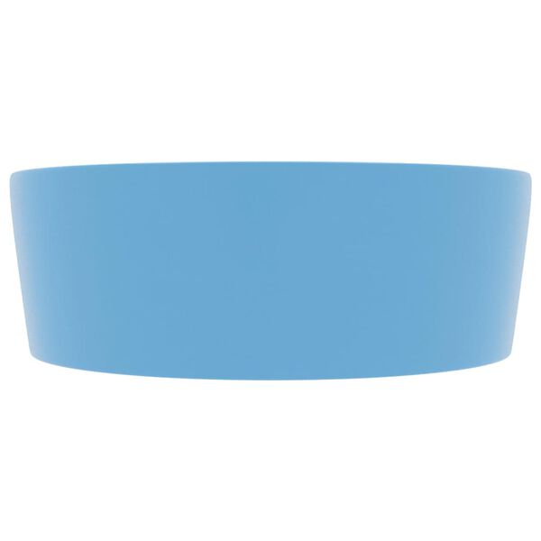 vidaXL Luxus-Waschbecken mit Überlauf Matt Hellblau 36x13 cm Keramik