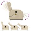 vidaXL Elektrischer Massagesessel mit Aufstehhilfe Creme Stoff