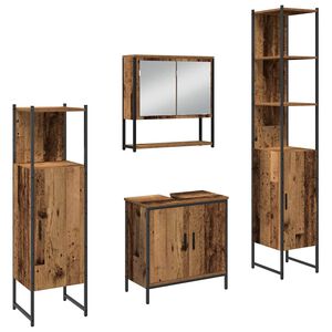 vidaXL Badezimmerm&ouml;bel-Set 4 stk. Braun 33 x 33 x 185,5 cm