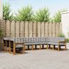 vidaXL Outdoor-Sofagarnitur mit Kissen 10 pcs Nat&uuml;rlich und Hellgrau