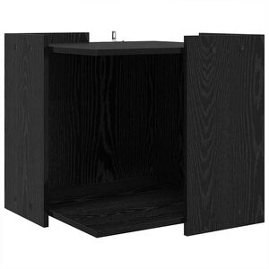 vidaXL Katzenstreu Box Umz&auml;unung Schwarz Eichen-Optik 53 x 53 x 51 cm