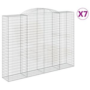 vidaXL Gabionen mit Hochbogen 7 Stk. 300x50x220/240cm Verzinktes Eisen