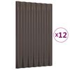 vidaXL Dachpaneele 12 Stk. Verzinkter Stahl Braun 60x36 cm