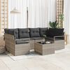 vidaXL Garten-Sofa-Set mit Kissen 7 pcs Hellgrau und Dunkelgrau