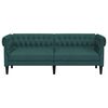 vidaXL Chesterfield-Sofa 3-Sitzer Dunkelgrün Stoff