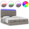 vidaXL Ottoman-Bett mit Matratzen & LEDs Taupe 180x200 cm Stoff