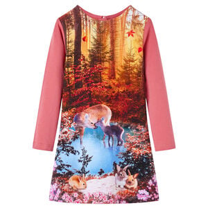 Kinderkleid mit Langen &Auml;rmeln Altrosa 104
