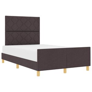 vidaXL Bettgestell mit Kopfteil Dunkelbraun 120 x 200 cm Stoff