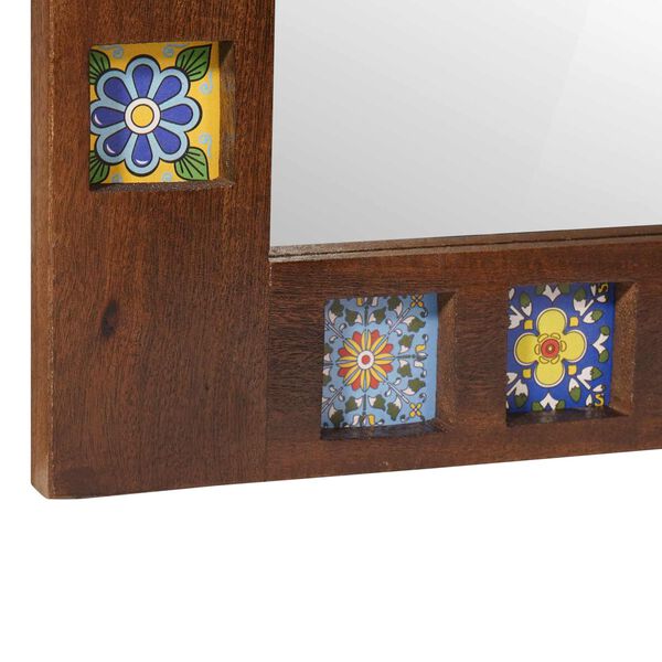 vidaXL Badezimmer Spiegel Walnuss 50 x 70 x 3 cm Massivholz Mango