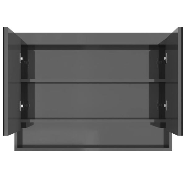 vidaXL Spiegelschrank fürs Bad 80x15x60 cm MDF Glänzend Grau