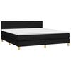 vidaXL Boxspringbett mit Matratze Schwarz 160x200 cm Stoff