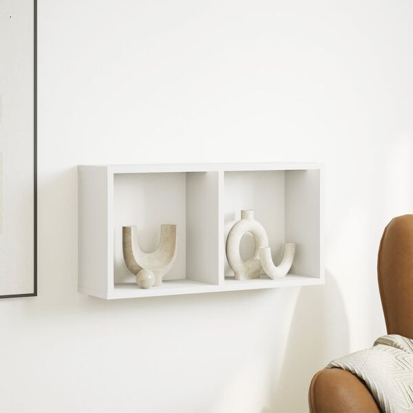 vidaXL Wandschrank 60x16x30 cm Wei&szlig; Holzwerkstoff