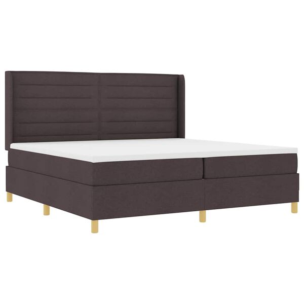 vidaXL Boxspringbett mit Matratze Dunkelbraun 200 x 200 cm Stoff
