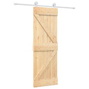 vidaXL Schiebet&uuml;r 70 x 210 cm Massivkiefer (Unbehandelt)