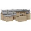 vidaXL Gartensofa-set mit Kissen 7 pcs Beige Poly-Rattan