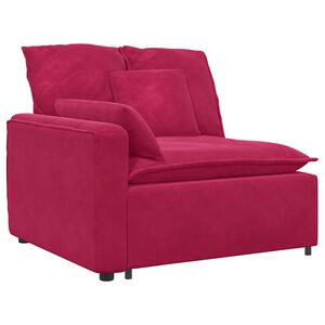 vidaXL Modulares Sofa Endmodul mit Armlehne Kissen Weinrot 100 cm
