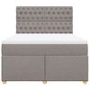 vidaXL Boxspringbett mit Matratze Taupe 160x200 cm Stoff